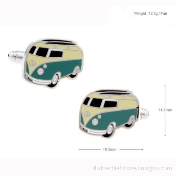 Custom Interesting Bus Cufflinks For Men Wholesale Suit Shirt Cufflinks